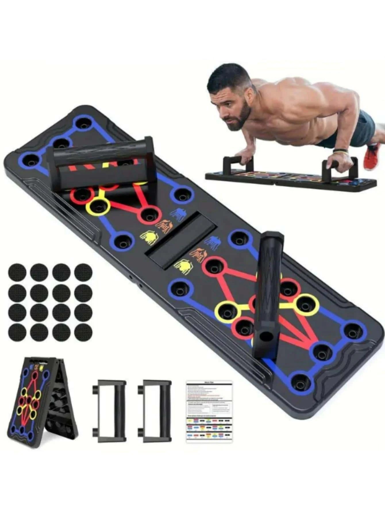 1Pc Foldable Plastic Multi-Function Fitness Push-Up Support Equipment