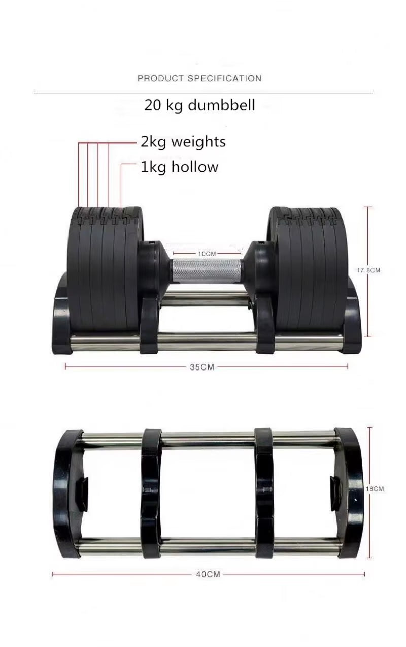 Adjustable Dumbbells 52 Lbs Weight Automatic Adjustment Dumbbells Stand Rack 30Kg Adjustable Dumbbell Handles